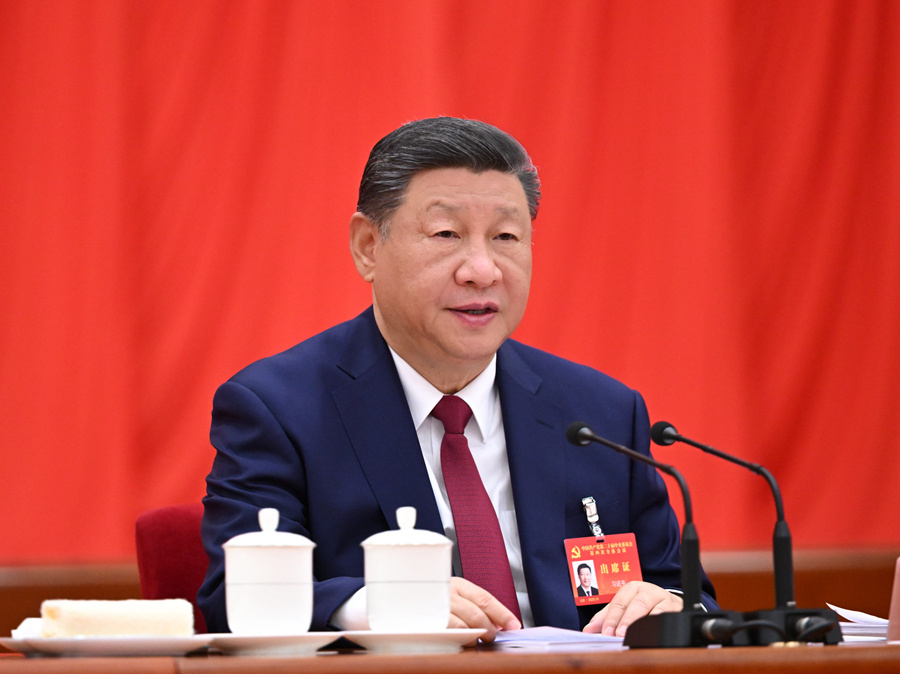 中国共产党第二十届中央委员会第四次全体会议，于2025年10月20日至23日在北京举行。中央委员会总书记习近平作重要讲话。新华社记者 谢环驰 摄
